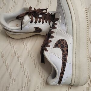 Stylish White and Brown Women's Sneakers